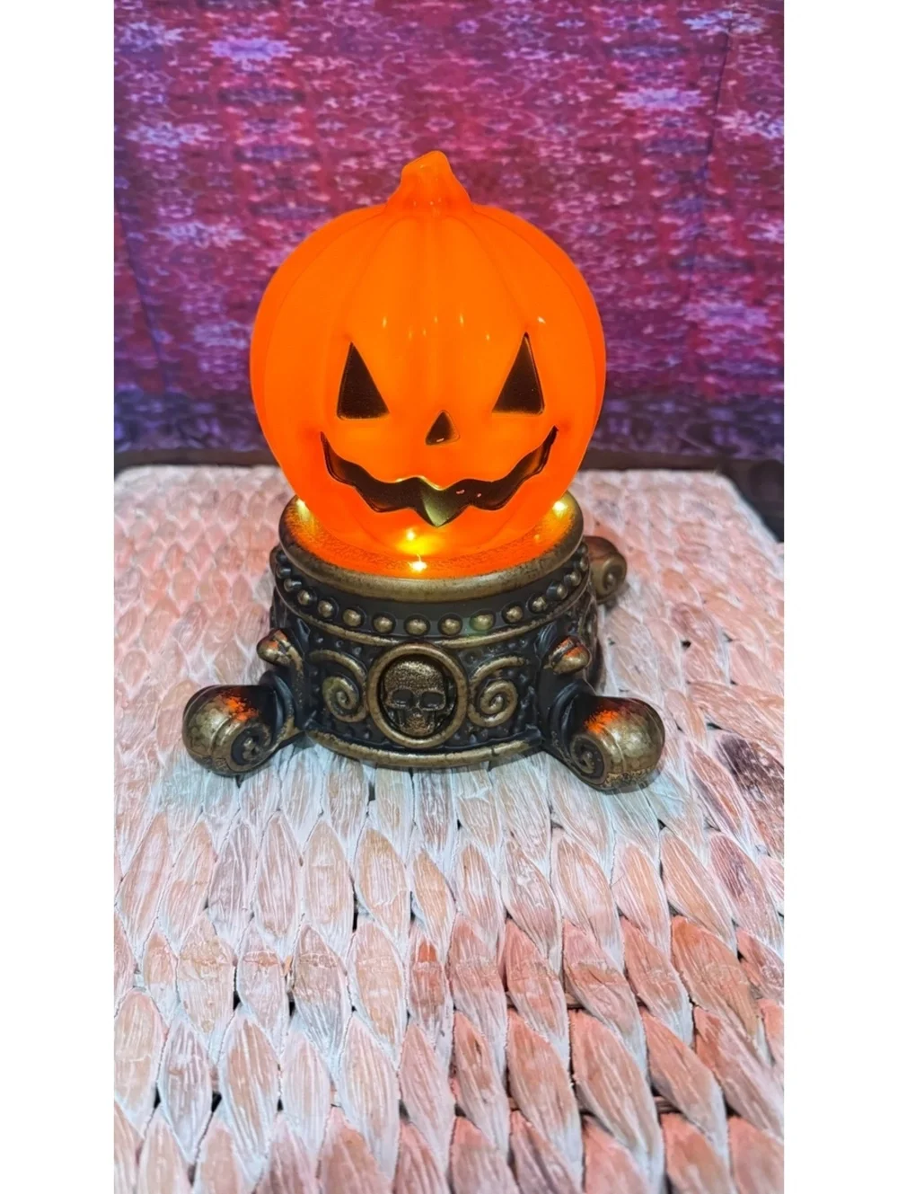 Halloween Light Up Jack O Lantern Pumpkin Tabletop Decor Battery Operated LED